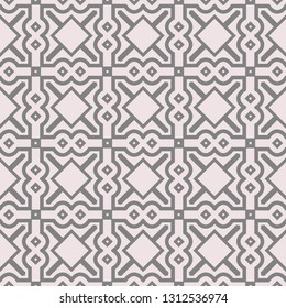 Abstract Repeat Backdrop With Lace geometric Ornament. Seamless Design For Prints, Textile, Decor, Fabric. Super Vector Pattern. Beige color.