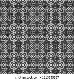 Abstract Repeat Backdrop With Lace geometric Ornament. Seamless Design For Prints, Textile, Decor, Fabric. Super Vector Pattern. Grey color.