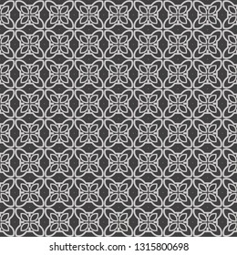 Abstract Repeat Backdrop With Lace geometric Ornament. Seamless Design For Prints, Textile, Decor, Fabric. Super Vector Pattern. Grey color.