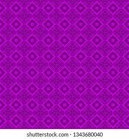 Abstract Repeat Backdrop With Lace Geometric Ornament. Vector illustration. Purple color.