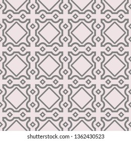 Abstract Repeat Backdrop With Lace geometric Ornament. Seamless Design For Prints, Textile, Decor, Fabric. Super Vector Pattern. Beige color.