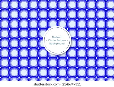 Abstract repeat circle pattern background, in blue color tone, and title
