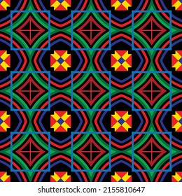 Abstract repeat pattern with original geometric shapes