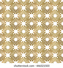 Abstract repeatable background of golden twisted strips. Swatch of gold plexus of bands. Modern seamless pattern.