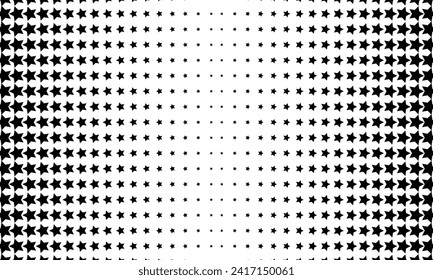 abstract repeatable big to small black star pattern.