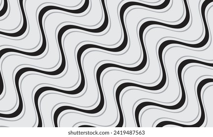 abstract repeatable black grey diagonal wave line pattern.