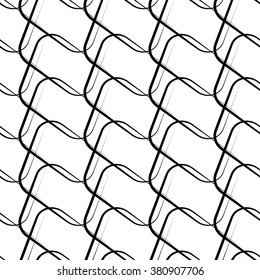 Abstract repeatable chain mesh background, pattern. Monochrome vector texture.