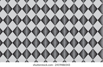 abstract repeatable geometric black blend rhombus pattern on grey.