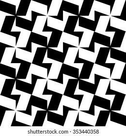 Abstract repeatable geometric pattern, monochrome background. Vector art.