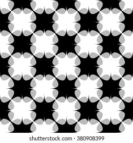 Abstract repeatable geometric shapes background, pattern. Monochrome vector texture.