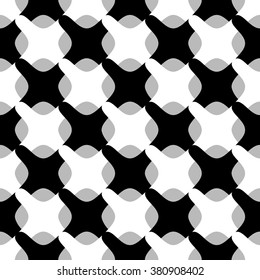 Abstract repeatable geometric shapes background, pattern. Monochrome vector texture.
