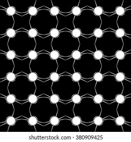 Abstract repeatable geometric shapes background, pattern. Monochrome vector texture.
