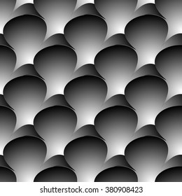 Abstract repeatable gradient shapes background, pattern. Monochrome vector texture.