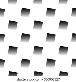 Abstract repeatable gradient squares background, pattern. Monochrome vector texture.