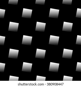 Abstract repeatable gradient squares background, pattern. Monochrome vector texture.