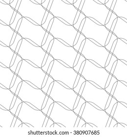 Abstract repeatable mesh link background, pattern. Monochrome vector texture.