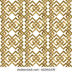 Abstract repeatable pattern background of golden twisted strips. 