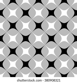 Abstract repeatable retro stars background, pattern. Monochrome vector texture.