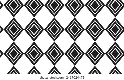 abstract repeatable seamless black bold line rhombus pattern.