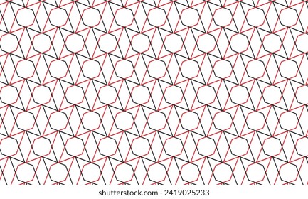 abstract repeatable seamless black red line pattern.