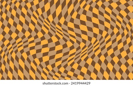 abstract repeatable seamless brown orange rhombus wave pattern.