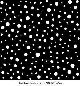 Abstract repeatable white dots background, pattern. Background. Random speckled, dotted pattern. Seamlessly repeatable circle pattern.