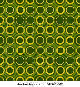 Abstract repeated circles. Flat, retro geometric design. Vector rounded seamless pattern for textile, wallpaper, wrapping paper, prints, fabric, web background or another accent etc.