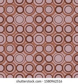 Abstract repeated circles. Flat, retro geometric design. Vector rounded seamless pattern for textile, wallpaper, wrapping paper, prints, fabric, web background or another accent etc.