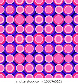 Abstract repeated circles. Flat, retro geometric design. Vector rounded seamless pattern for textile, wallpaper, wrapping paper, prints, fabric, web background or another accent etc.