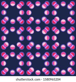 Abstract repeated circles. Flat, retro geometric design. Vector rounded seamless pattern for textile, wallpaper, wrapping paper, prints, fabric, web background or another accent etc.