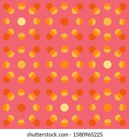 Abstract repeated circles. Flat, retro geometric design. Vector rounded seamless pattern for textile, wallpaper, wrapping paper, prints, fabric, web background or another accent etc.