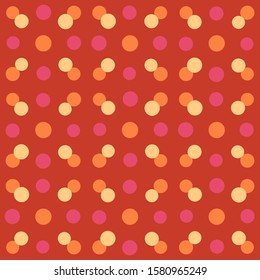Abstract repeated circles. Flat, retro geometric design. Vector rounded seamless pattern for textile, wallpaper, wrapping paper, prints, fabric, web background or another accent etc.