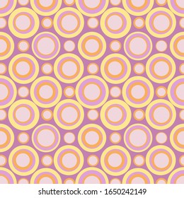 Ciclos repetidos abstractos. Diseño geométrico plano y retro. Vector redondeado sin fisuras para textiles, papel pintado, papel de envoltura, impresiones, tela, fondo web u otro acento, etc.