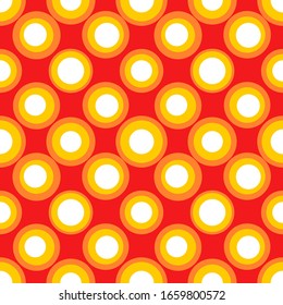 Abstract repeated circles. Flat, retro geometric design. Vector rounded seamless pattern for textile, wallpaper, wrapping paper, prints, fabric, web background or another accent etc.