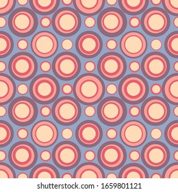 Ciclos repetidos abstractos. Diseño geométrico plano y retro. Vector redondeado sin fisuras para textiles, papel pintado, papel de envoltura, impresiones, tela, fondo web u otro acento, etc.