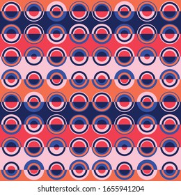 Abstract repeated dots. Flat, retro geometric design. Vector spotty seamless pattern for textile, wallpaper, wrapping paper, prints, fabric, web background or other accent etc.