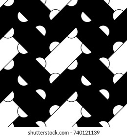 Abstract. Repeated figures background. Slabs tessellation. Seamless surface pattern design with slanted blocks tiling. Ethnic ornament. Mosaic motif. Geometric wallpaper. Digital paper. Vector art.