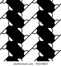 Abstract. Repeated figures background. Slabs tessellation. Seamless surface pattern design with slanted blocks tiling. Ethnic ornament. Mosaic motif. Geometric wallpaper. Digital paper. Vector art.