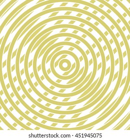 Abstract repeated gold circles and strokes background. Creative wallpaper. Vector 