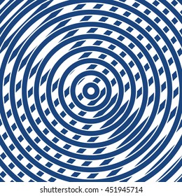 Abstract repeated navy circles and strokes background. Creative wallpaper. Vector illustration