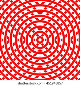 Abstract repeated red circles and strokes background. Creative wallpaper. Vector illustration