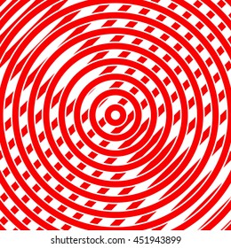 Abstract repeated red circles and strokes background. Creative wallpaper. Vector illustration