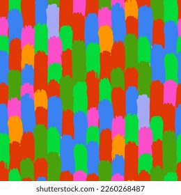 Abstract repeated seamless pattern of various bright stripes. Vibrant vector design