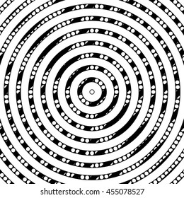 Abstract repeated stylized black circles background. Creative wallpaper. Vector illustration