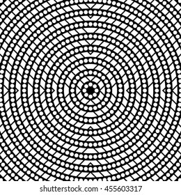 Abstract repeated stylized black circles background. Creative wallpaper. Vector illustration