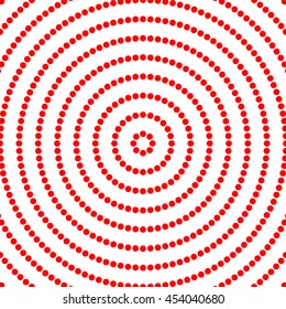 Abstract repeated stylized red circles background. Creative wallpaper. Vector illustration
