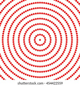 Abstract repeated stylized red circles background. Creative wallpaper. Vector illustration