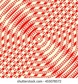 Abstract repeated stylized red circles background. Creative wallpaper. Vector illustration