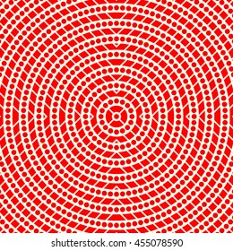 Abstract repeated stylized red circles background. Creative wallpaper. Vector illustration
