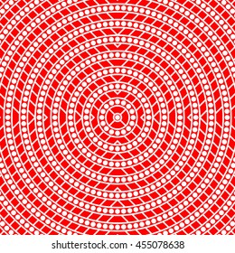 Abstract repeated stylized red circles background. Creative wallpaper. Vector illustration